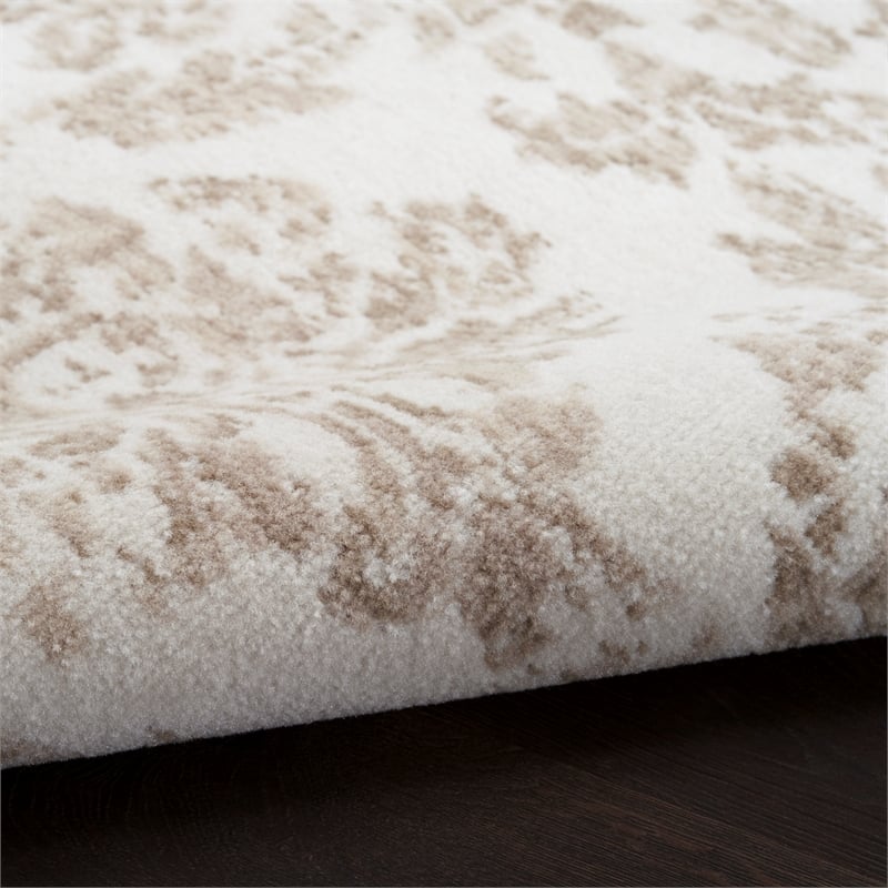 nourison home jubilant 8' x 10' fabric ivory beige area rug