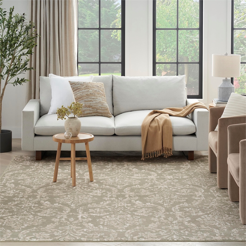 Nourison Home Jubilant 4' x 6' Fabric Olive Area Rug