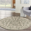 Nourison Home Jubilant 5' x Round Fabric Olive Area Rug