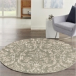 Nourison Home Jubilant 5' x Round Fabric Olive Area Rug