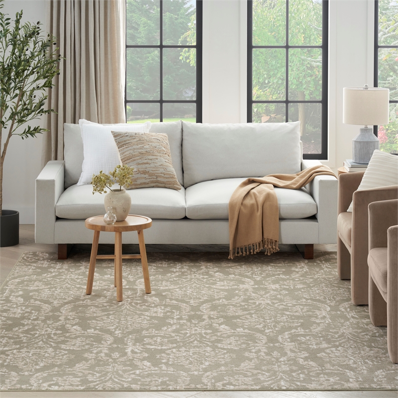 Nourison Home Jubilant 6' x 9' Fabric Olive Area Rug