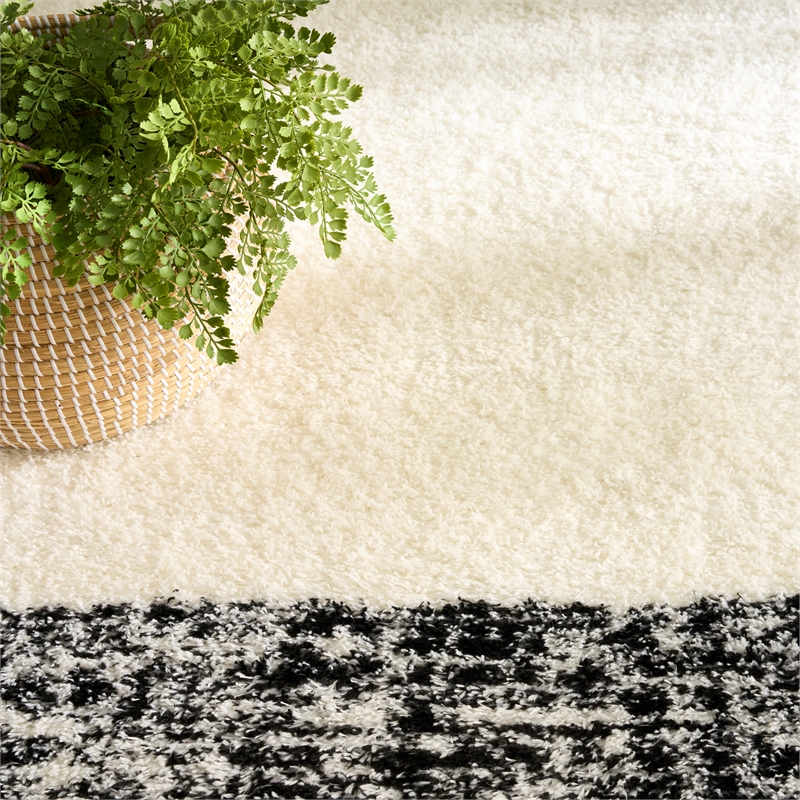 Nourison Home Pacific Shag 8' x 10' Polyester Ivory Black Area Rug