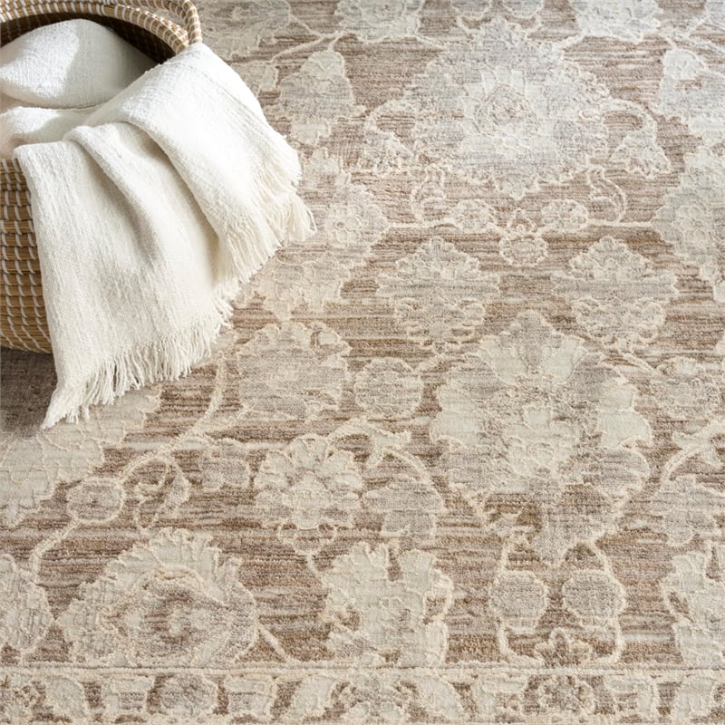 Nourison Home Outlines 8' x 10' Polyester Ivory Mocha Area Rug