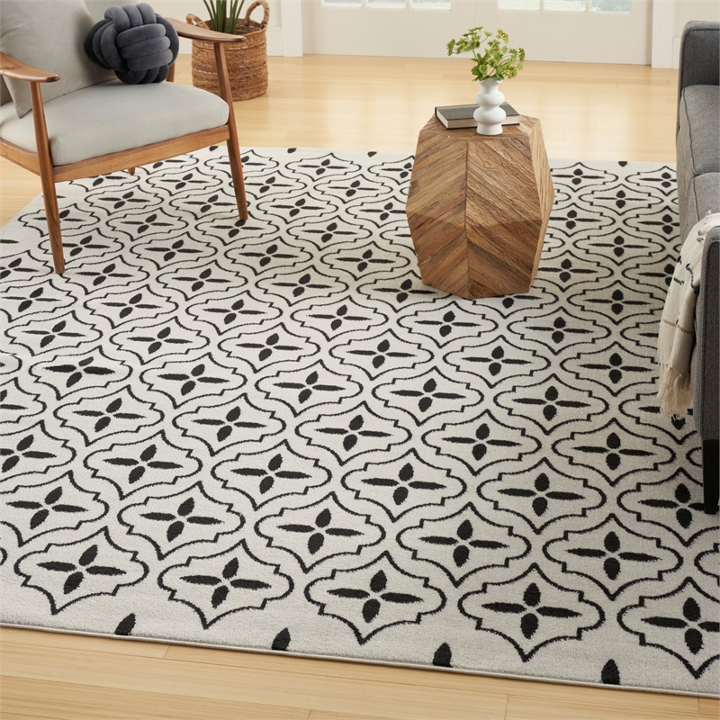 Nourison Home Nourison Essentials 8' x 10' Fabric Ivory Black Area Rug