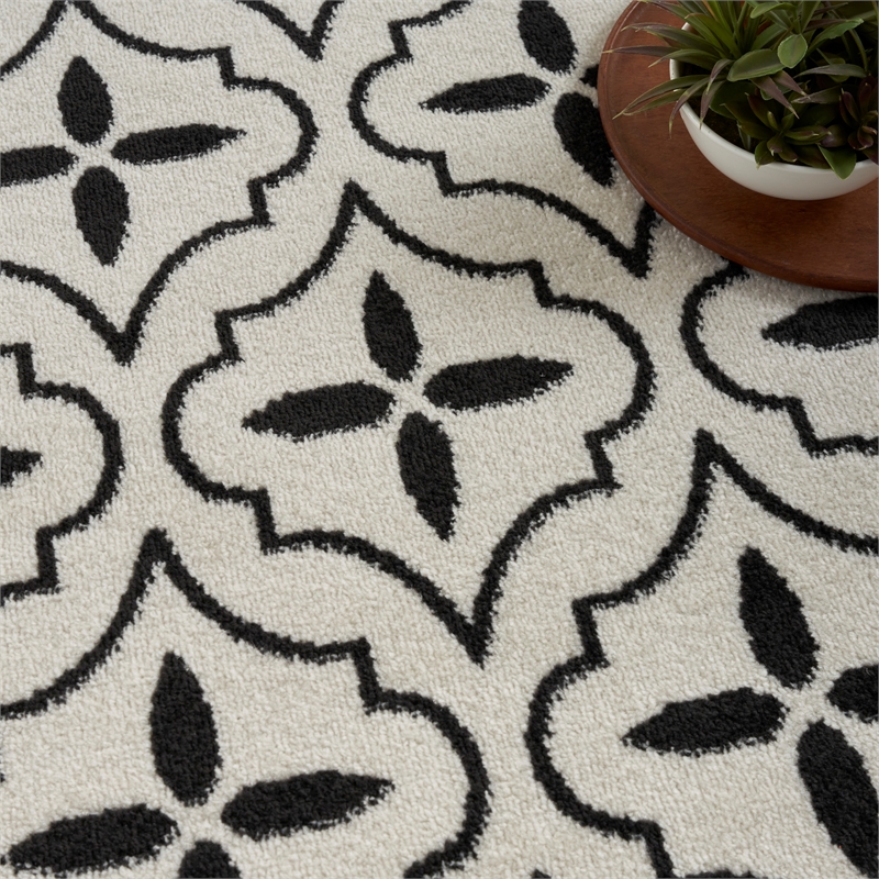 Nourison Home Nourison Essentials 8' x 10' Fabric Ivory Black Area Rug