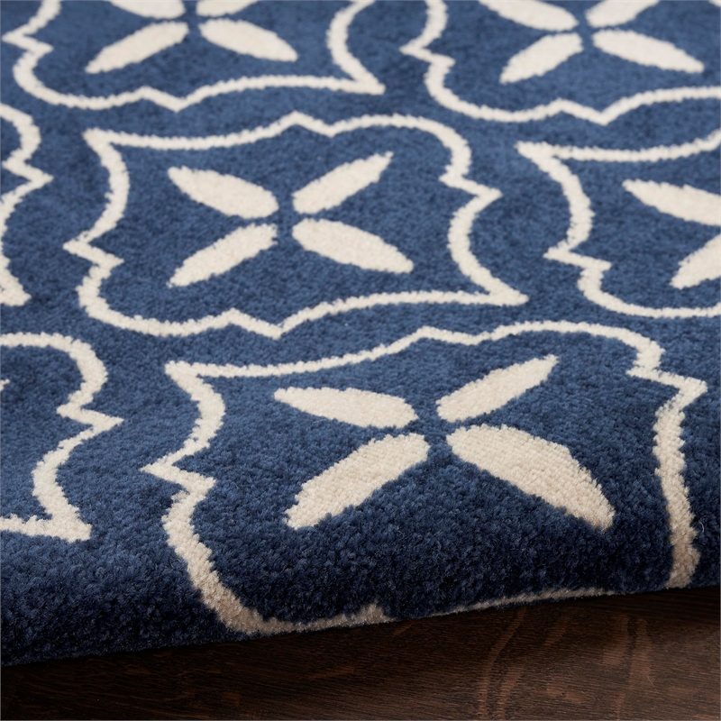Nourison Home Nourison Essentials 6' x 9' Fabric Navy Ivory Area Rug