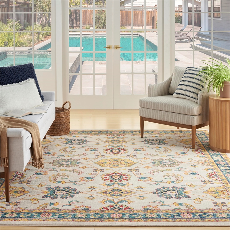 Nourison Home Nourison Essentials 8' x 10' Fabric Ivory Gold Area Rug