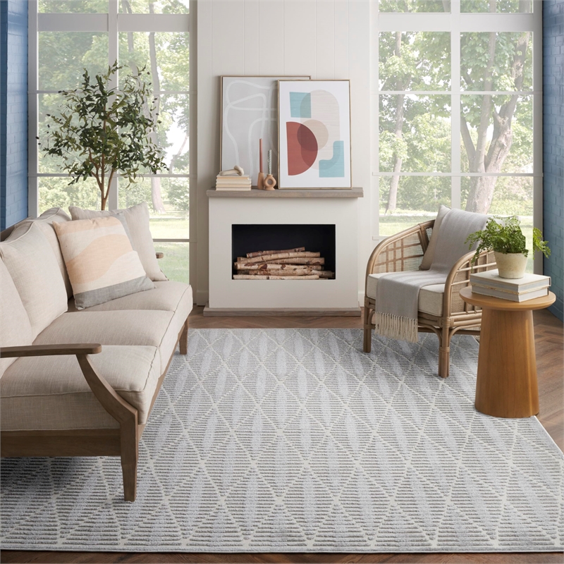 Nourison Home Casual 8' x 10' Fabric Light Grey Area Rug