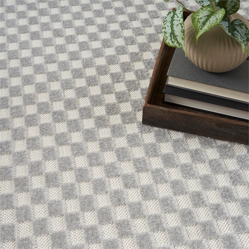 Nourison Home Casual 8' x 10' Fabric Light Grey Area Rug