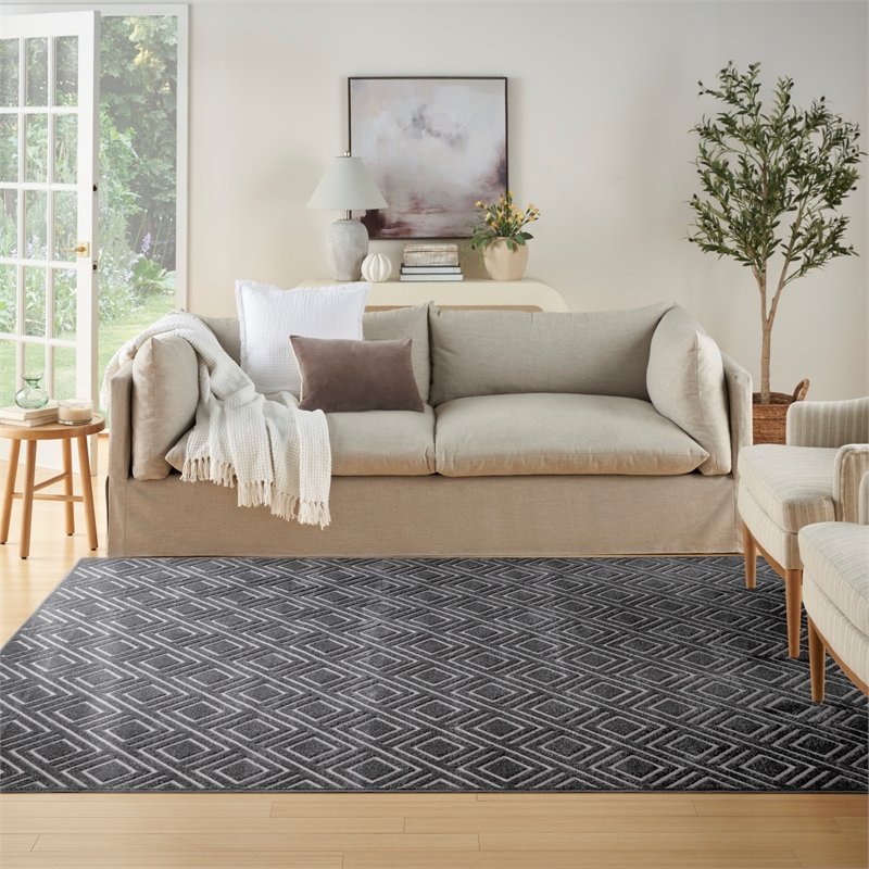 Nourison Home Casual 9' x 12' Fabric Gray Area Rug