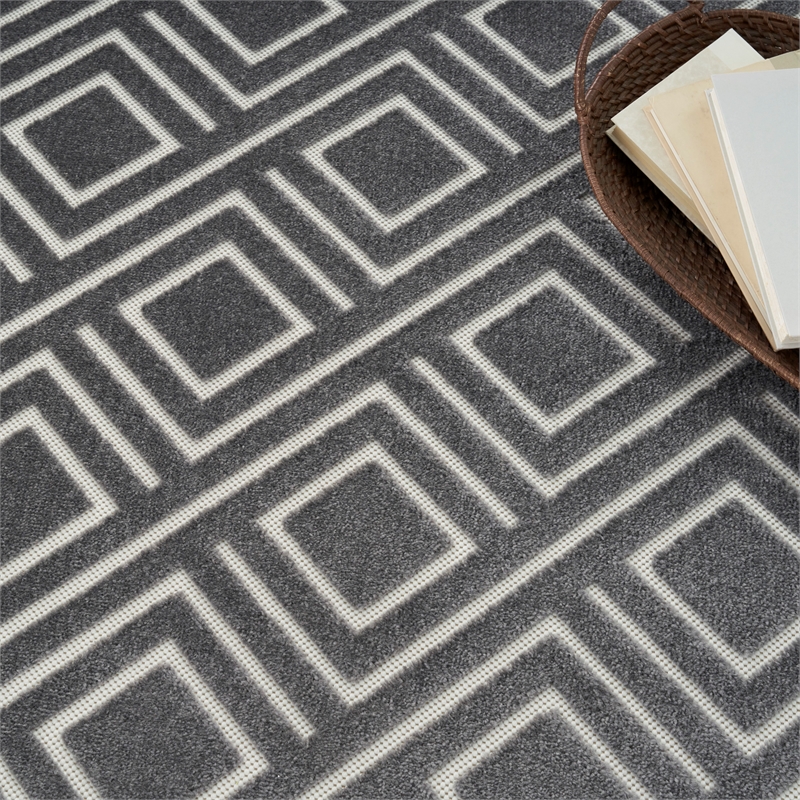 Nourison Home Casual 9' x 12' Fabric Gray Area Rug