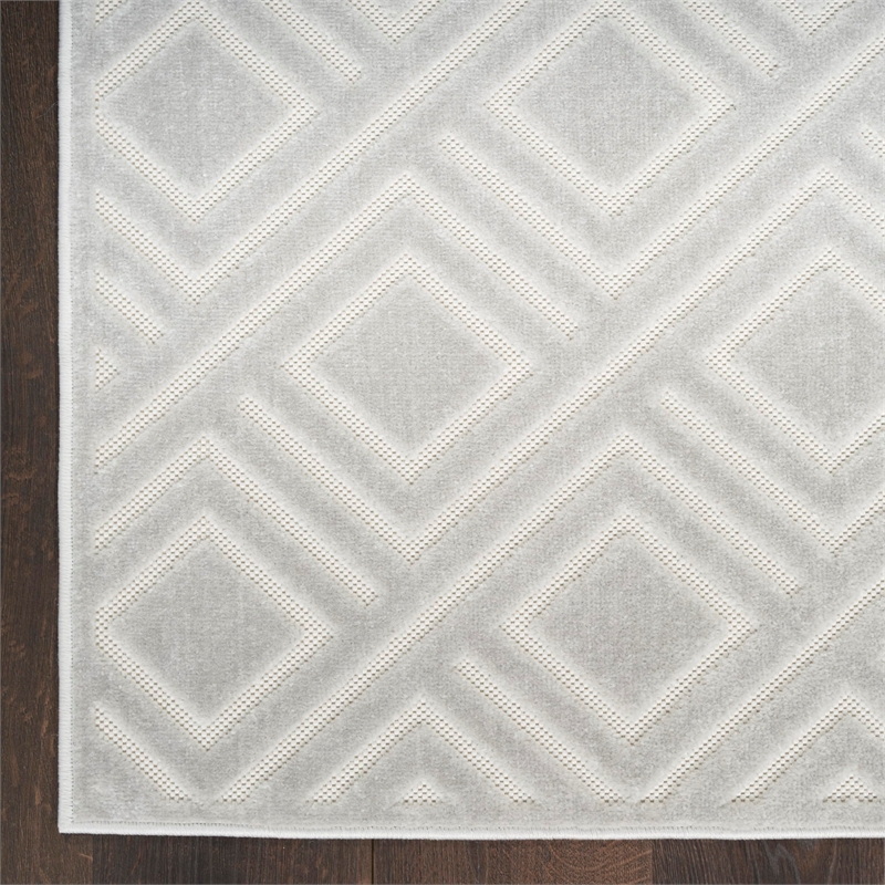 Nourison Home Casual 9' x 12' Fabric Light Grey Area Rug