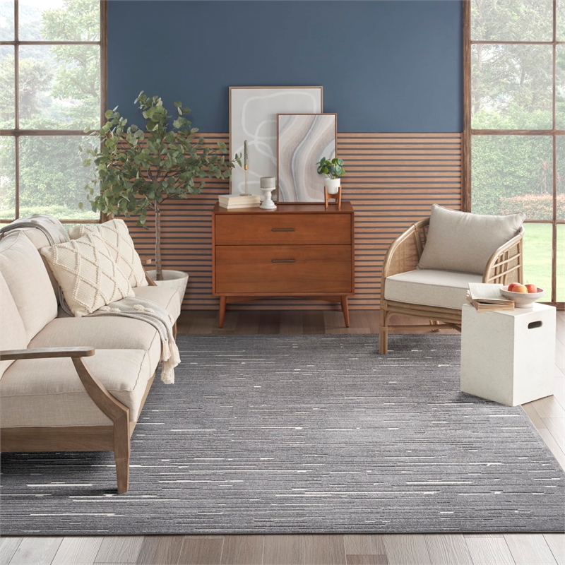 Nourison Home Casual 9' x 12' Fabric Grey Area Rug