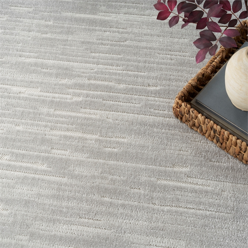 Nourison Home Casual 8' x 10' Fabric Light Grey Area Rug