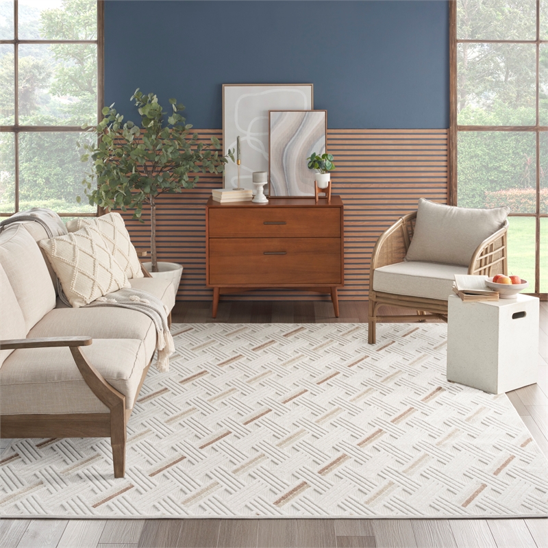 Nourison Home Casual 8' x 10' Fabric Ivory Beige Area Rug