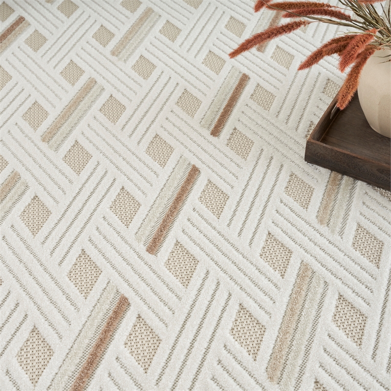 Nourison Home Casual 8' x 10' Fabric Ivory Beige Area Rug