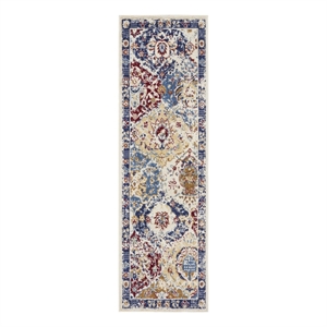 Nourison Home Grafix 10' Runner Fabric Blue Multicolor Area Rug