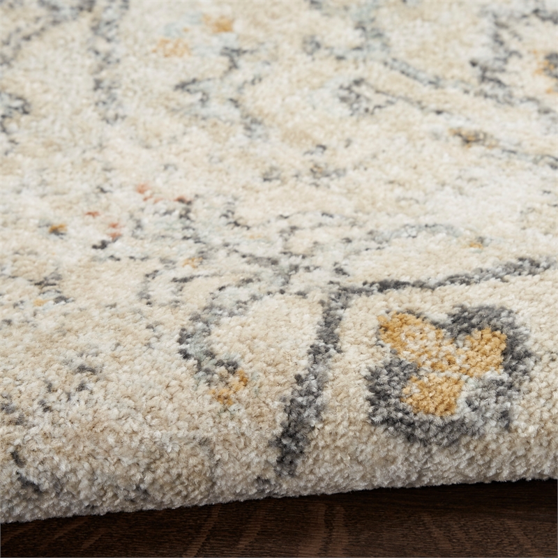 nourison home oushak home 7' x 10' fabric cream area rug