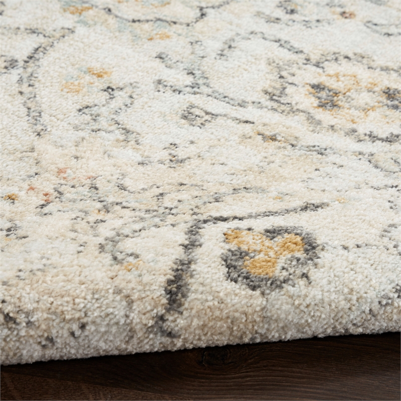 nourison home oushak home 7' x 10' fabric grey area rug