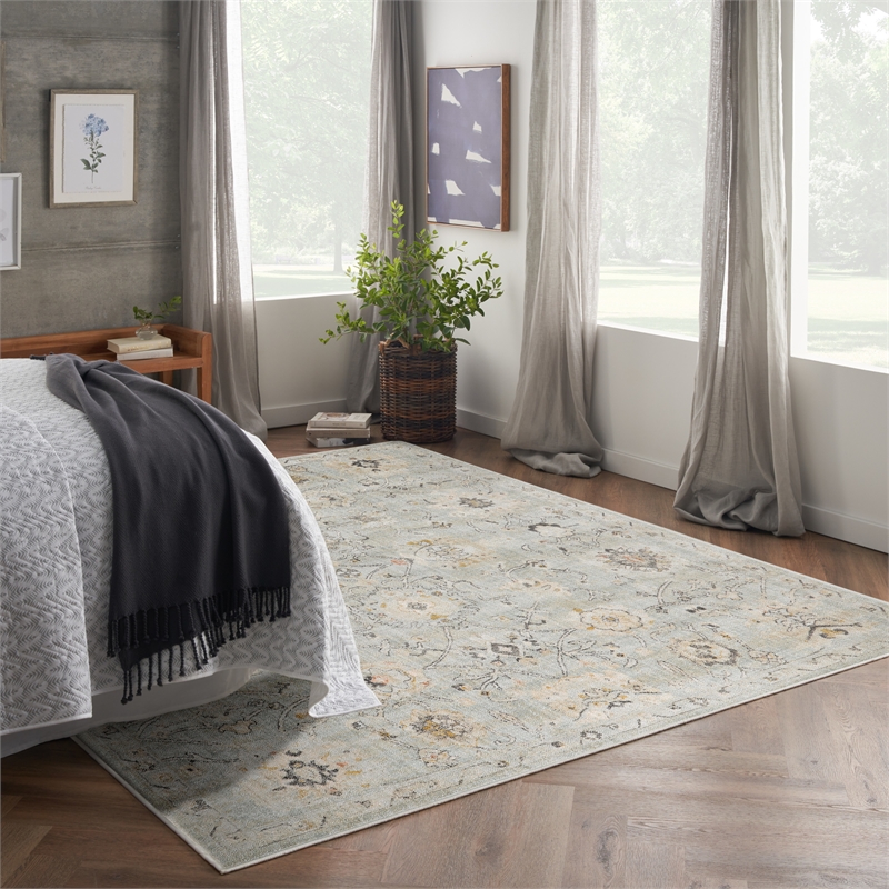Nourison Home Oushak Home 7' x 10' Fabric Mint Area Rug