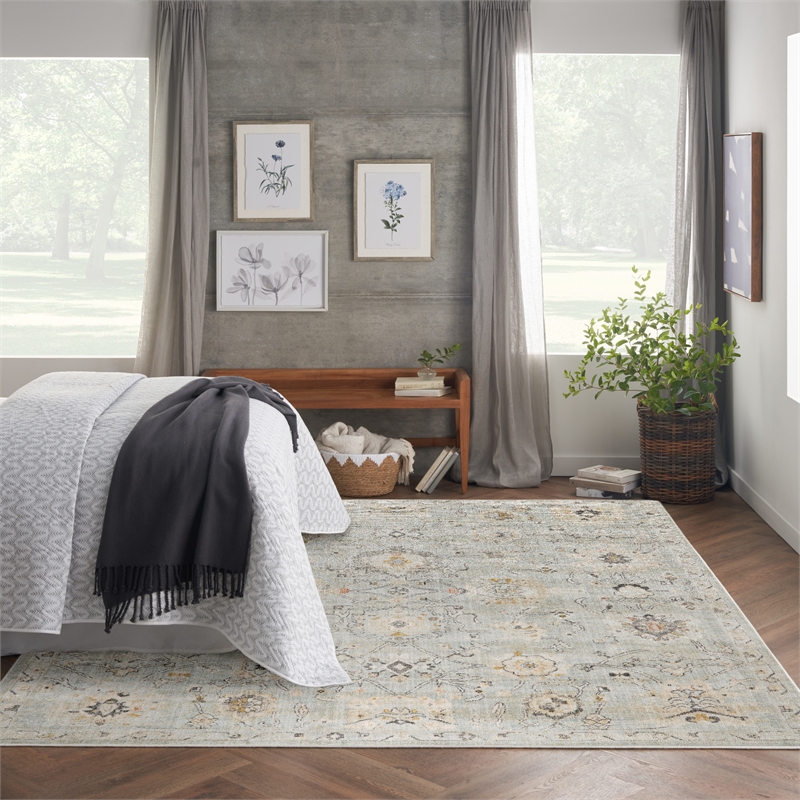 Nourison Home Oushak Home 7' x 10' Fabric Mint Area Rug
