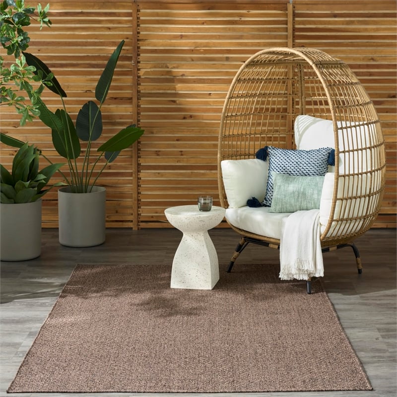 nourison home tulum 5' x 7' fabric brown area rug