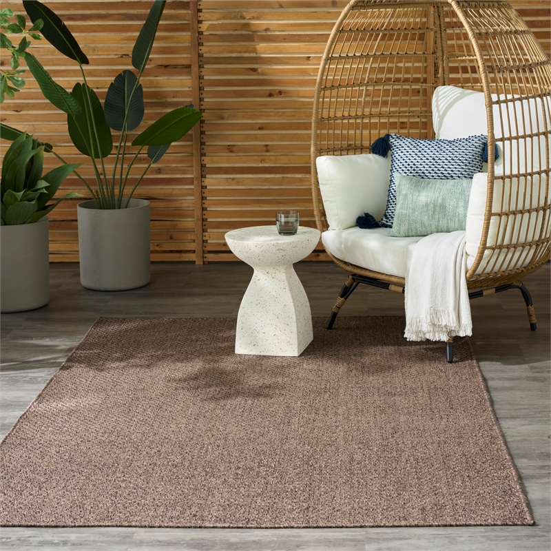 nourison home tulum 5' x 7' fabric brown area rug