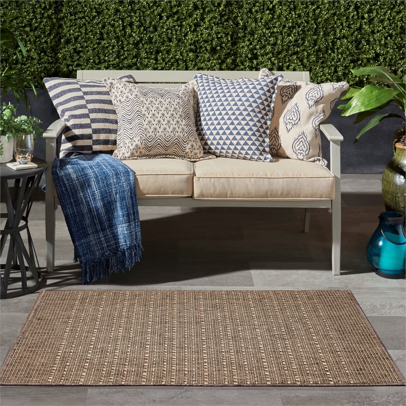 Nourison Home Tulum 3' x 5' Fabric Brown Area Rug