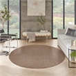 Nourison Home Tulum 8' x Round Fabric Brown Area Rug