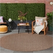 Nourison Home Tulum 8' x Round Fabric Brown Area Rug