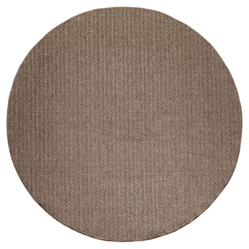 Nourison Home Tulum 8' x Round Fabric Brown Area Rug