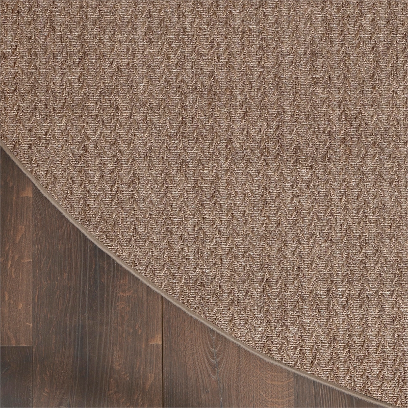 Nourison Home Tulum 8' x Round Fabric Brown Area Rug