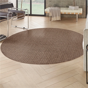 Nourison Home Tulum 8' x Round Fabric Brown Area Rug