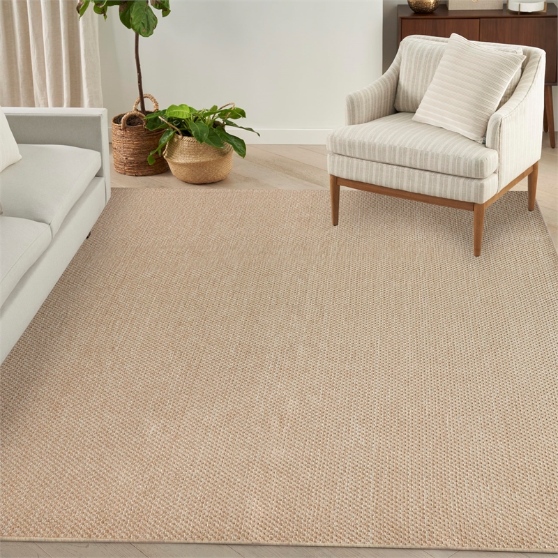 Nourison Home Tulum 8' x 10' Fabric Taupe Area Rug