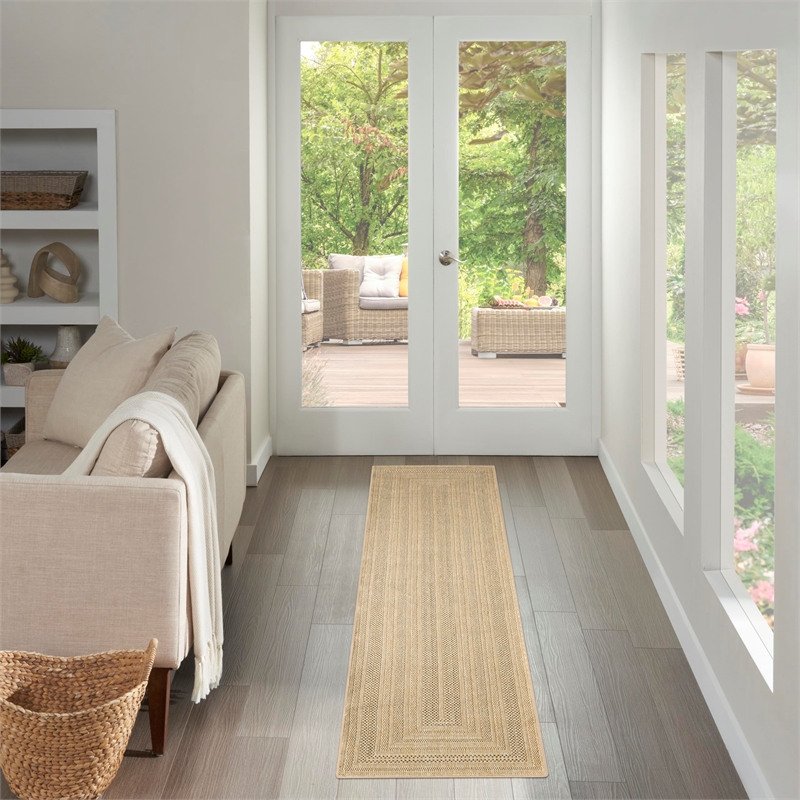 Nourison Home Tulum 3' x 5' Fabric Taupe Grey Area Rug