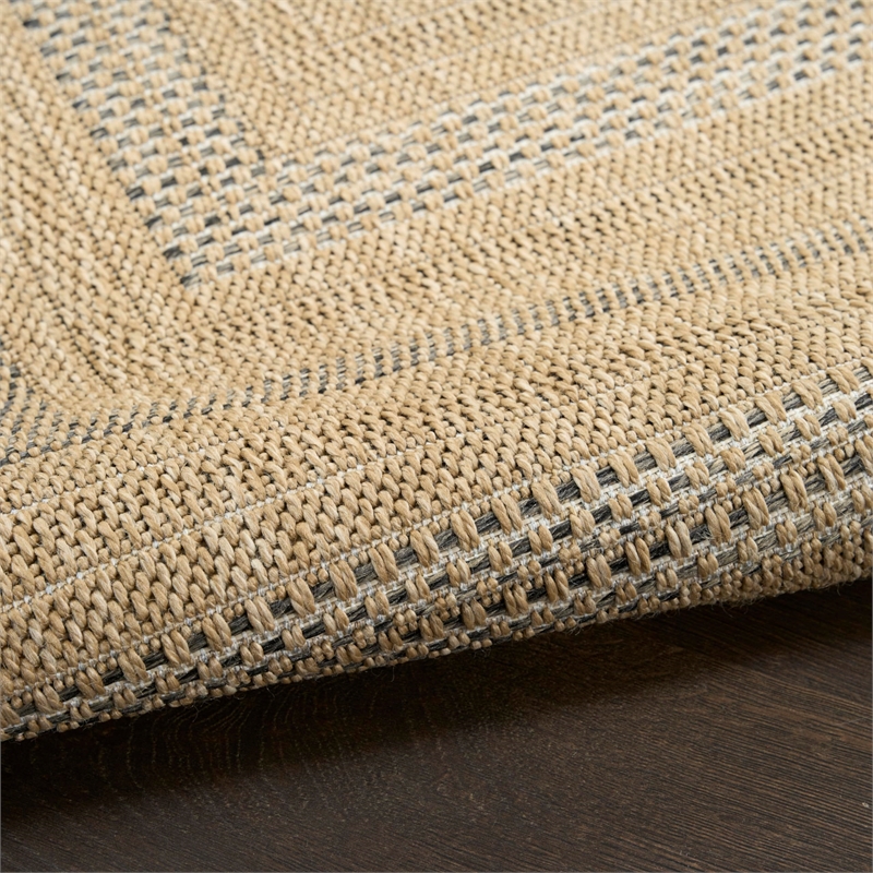 Nourison Home Tulum 3' x 5' Fabric Taupe Grey Area Rug