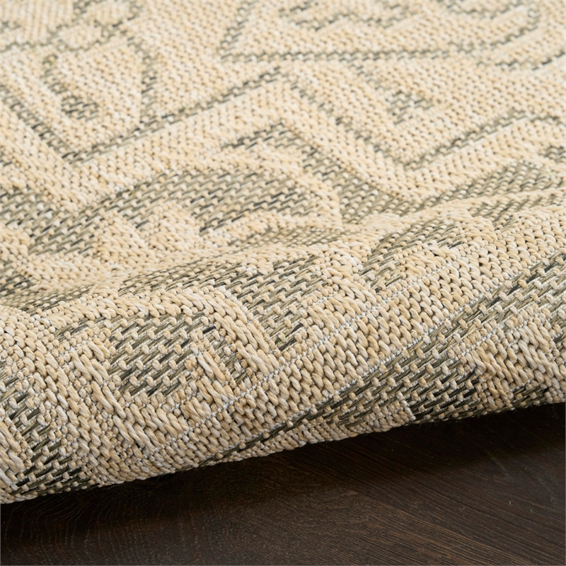 Nourison Home Tulum 3' x 5' Fabric Taupe Olive Area Rug