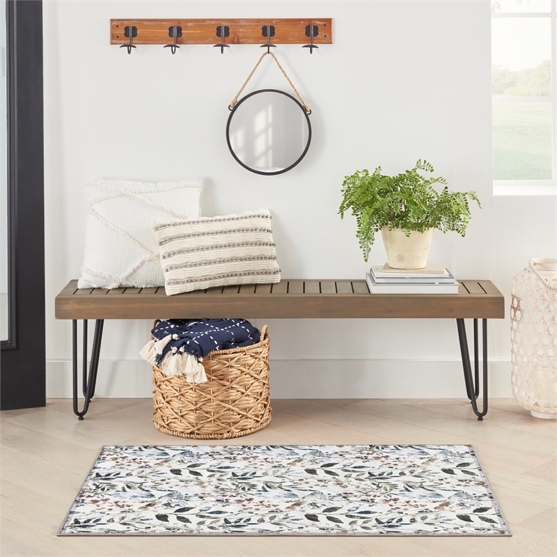 Nourison Home Nourison Washables 2' x 3' Polyester Ivory Multicolor Area Rug
