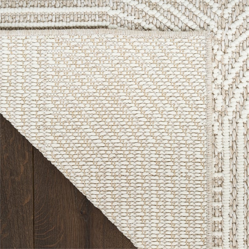 Nourison Home Textured Home 8' x 10' Polyester Beige Ivory Area Rug
