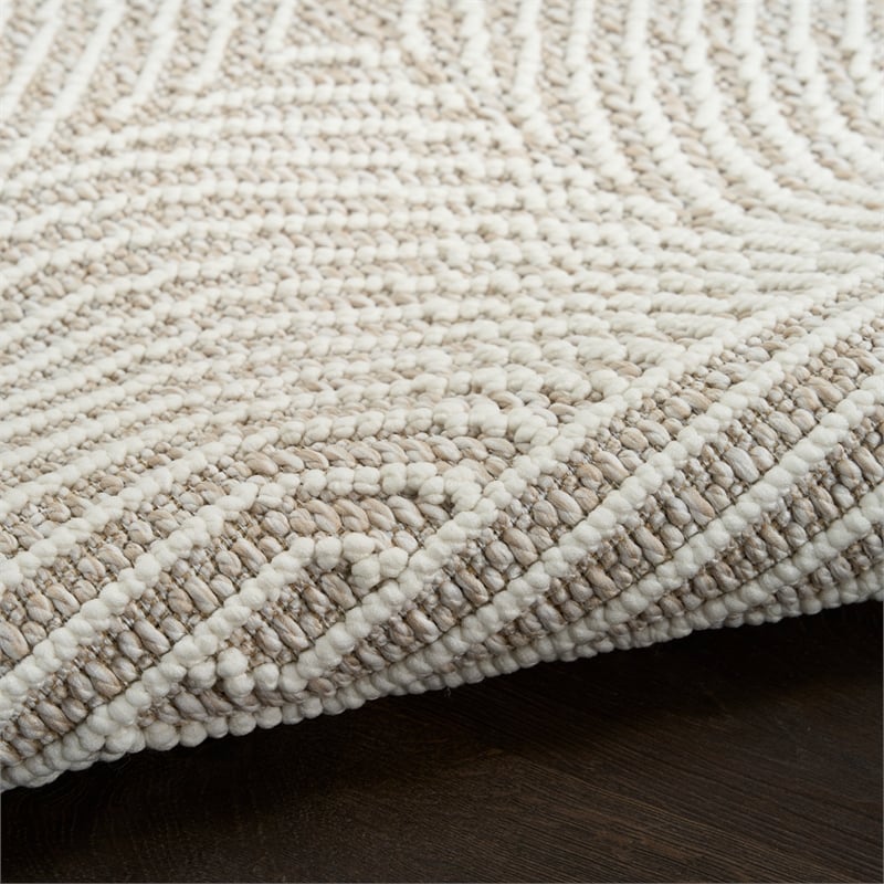 Nourison Home Textured Home 8' x 10' Polyester Beige Ivory Area Rug
