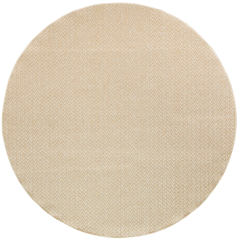 Nourison Home Tulum 8' x Round Fabric Cream Area Rug
