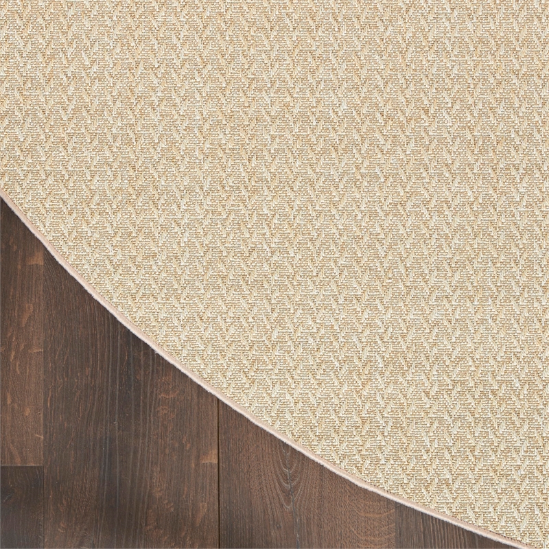 Nourison Home Tulum 8' x Round Fabric Cream Area Rug