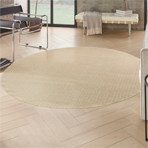 Nourison Home Tulum 8' x Round Fabric Cream Area Rug