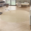 Nourison Home Tulum 8' x Round Fabric Cream Area Rug