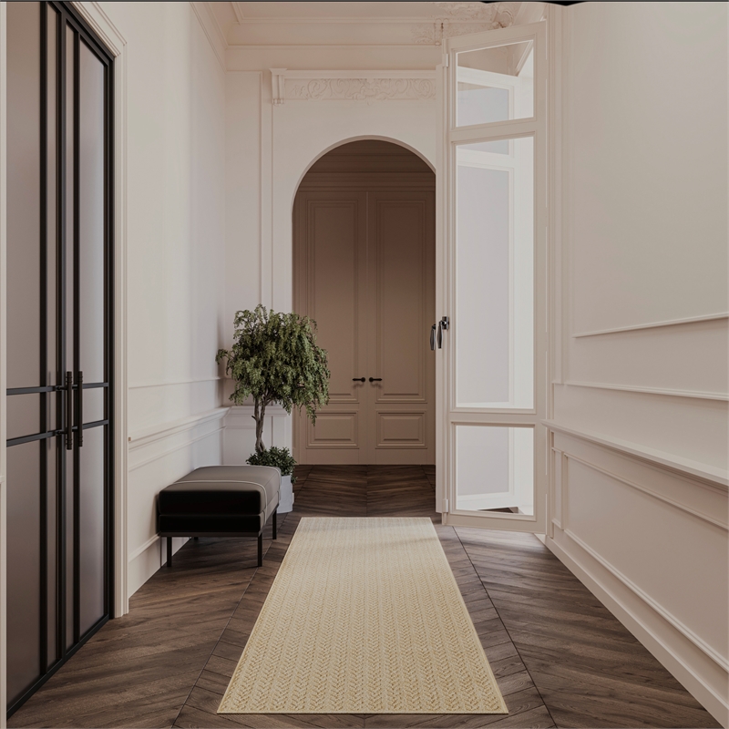 Nourison Home Tulum 8' Runner Fabric Taupe Area Rug