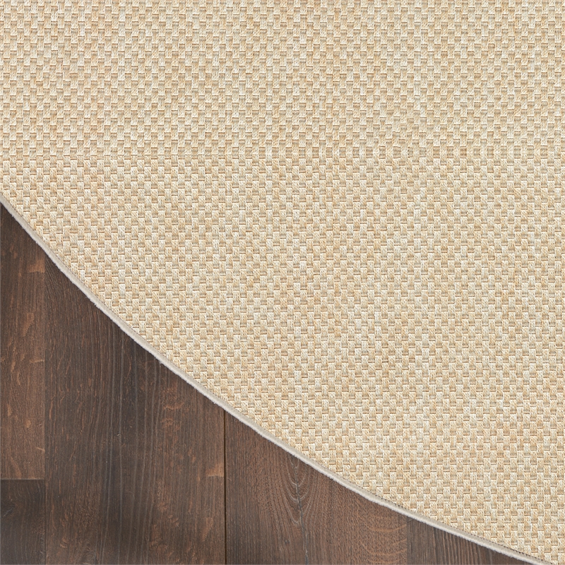 Nourison Home Tulum 8' x Round Fabric Cream Area Rug