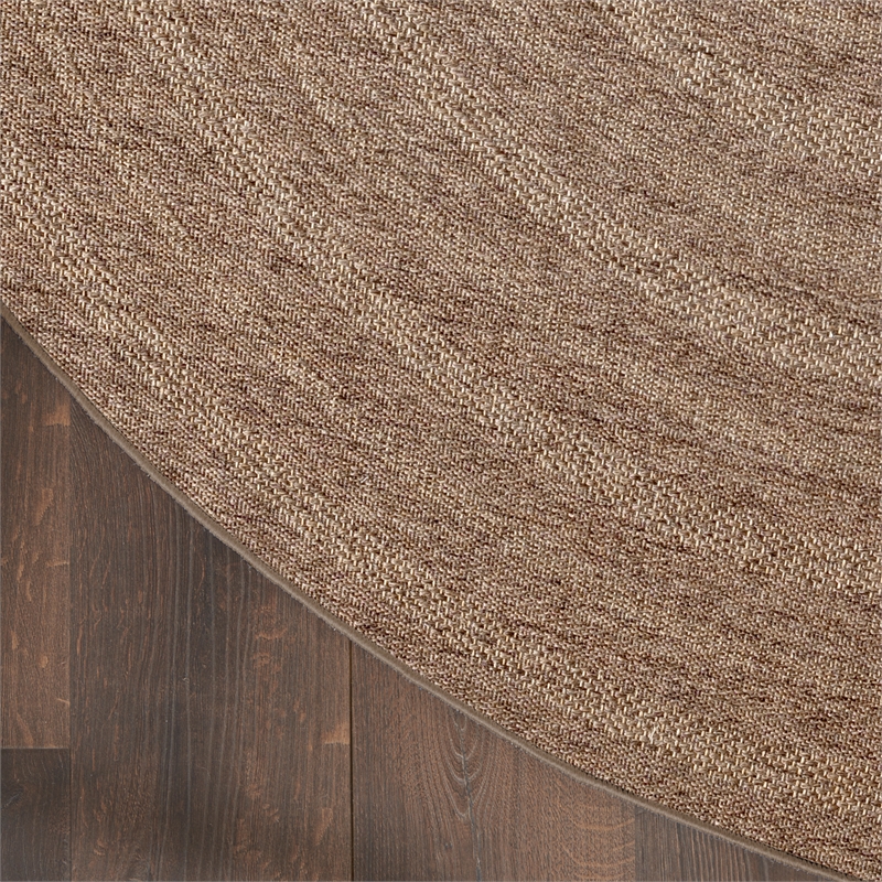 Nourison Home Tulum 8' x Round Fabric Brown Area Rug