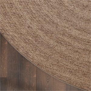 Nourison Home Tulum 8' x Round Fabric Brown Area Rug