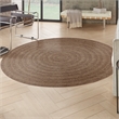 Nourison Home Tulum 8' x Round Fabric Brown Area Rug