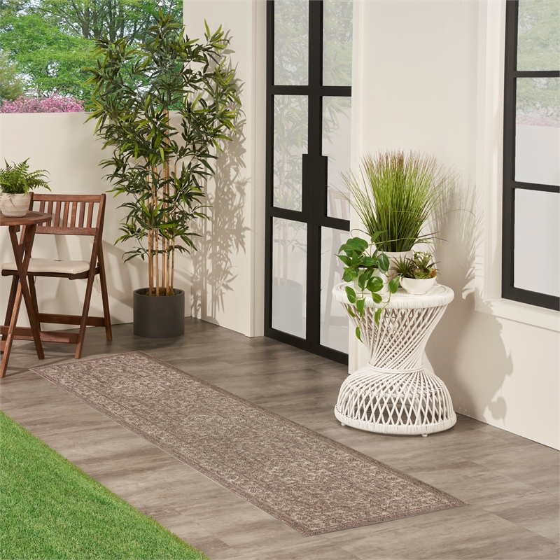 Nourison Home Tulum 8' Runner Fabric Brown Area Rug
